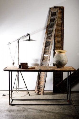 SPANISH 18th C POPLAR BOARD CONSOLE CONVERSION