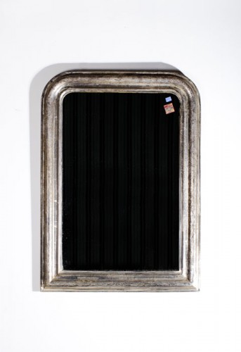 FRENCH NAPOLEON III DARK SILVER GILT MIRROR c.1890