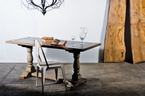 'LOUIS VI' FRENCH CHERRY TABLE IN DRIFTWOOD FINISH