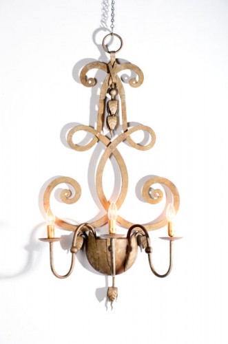 HAND FORGED EUROPEAN SCROLLED WALL SCONCE