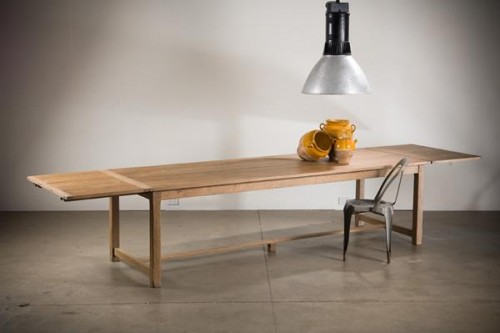 'PROVENCE' FRENCH LIMED OAK DOUBLE EXTENSION FARMHOUSE TABLE 