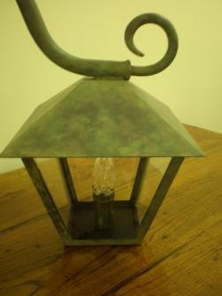 METAL LATERN WITH BRONZED PATINA