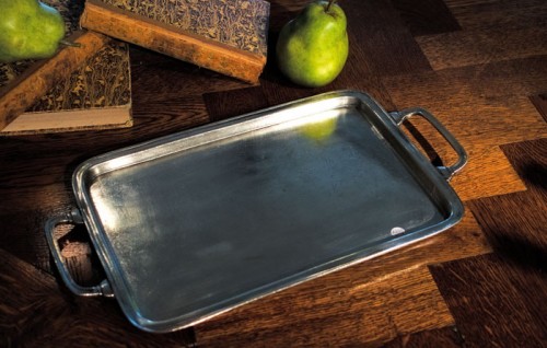 HANDCRAFTED ITALIAN MEDIUM PEWTER TRAY