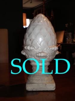 GLAZED POTTERY PINECONE FINIAL