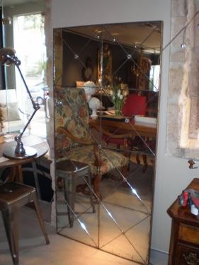 AGED GLASS DIAMOND MIRROR