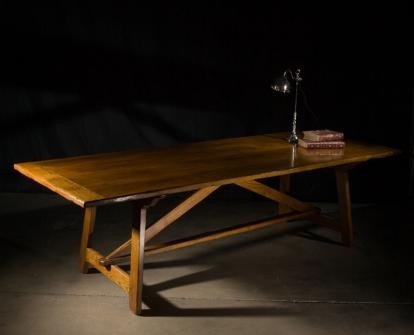 GERONDE FRENCH OAK FARMHOUSE TRESTLE TABLE