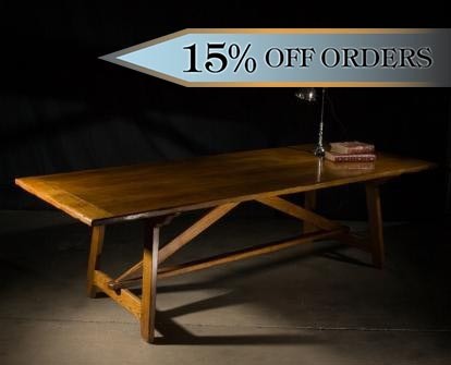 GERONDE FRENCH OAK FARMHOUSE TRESTLE TABLE