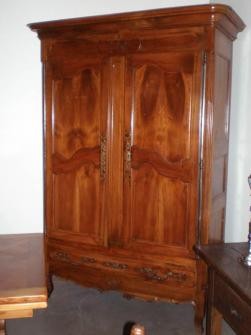 18th C. FRENCH LOUIS XV WALNUT ARMOIRE 