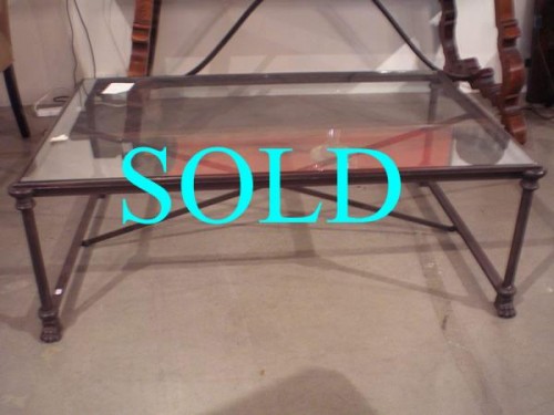 MEDIUM GLASS TOPPED TABLE