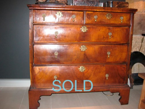GEORGE II WALNUT CHEST OF DRAWERS c.1750
