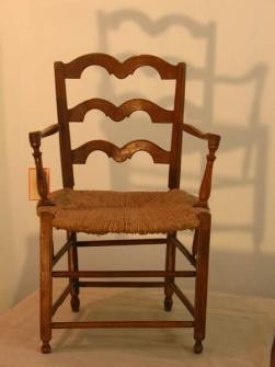SINGLE FRENCH PROVINCIAL OAK OPEN SIDE CHAIR c.1790