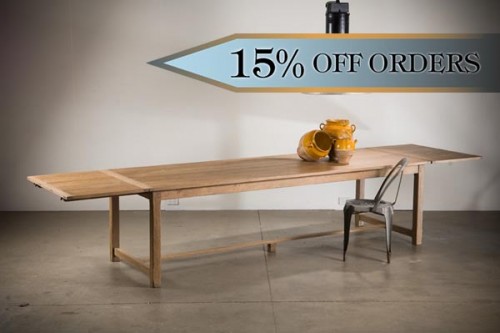 'PROVENCE' FRENCH LIMED OAK DOUBLE EXTENSION FARMHOUSE TABLE 