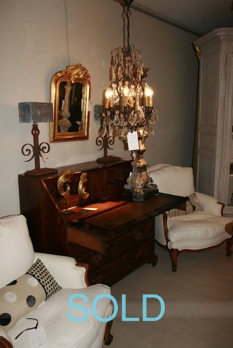 ENGLISH GEORGIAN OAK FALL FRONT BUREAU