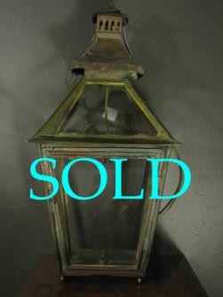 19th C. PAIR OF FRENCH COPPER AND BRASS LANTERNS c.1880