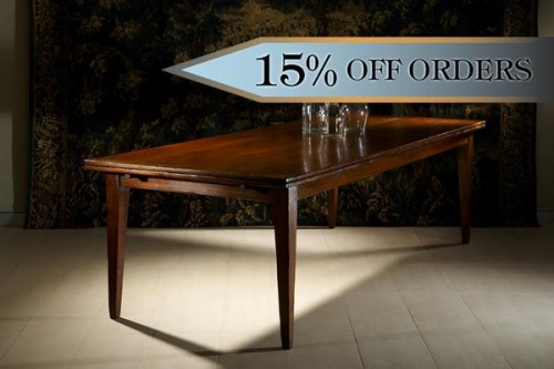 FRENCH FARMHOUSE "PICARDI"  DOUBLE EXTENSION TABLE MADE IN FRENCH OAK