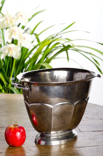 HANDCRAFTED ITALIAN PEWTER ART DECO WINE COOLER