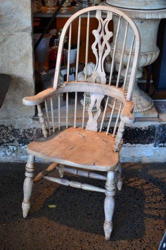 PAIR RUSTIC PAINTED WINDSOR CHAIRS