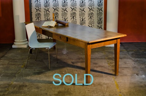 FRENCH PROVINCIAL FRUITWOOD AND OAK TABLE