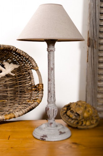'EMMA' AGED GREY PAINTED LAMP
