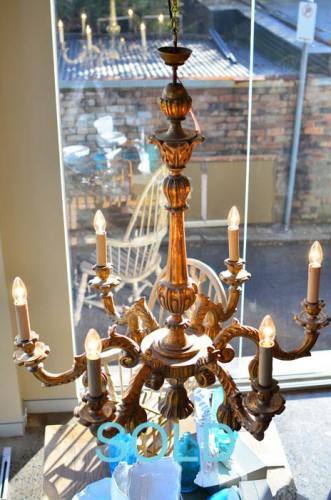 ITALIAN GILT SIX ARM CHANDELIER