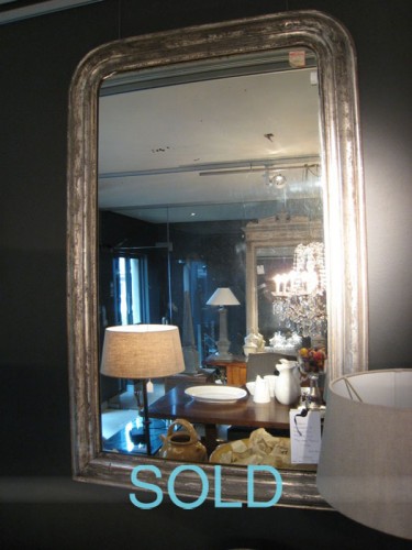 LARGE NAPOLEON III SILVER GILT MIRROR
