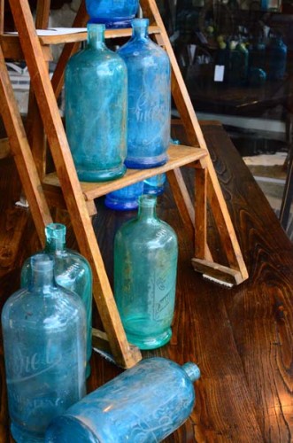 FRENCH BLUE AND AQUA BOTTLES