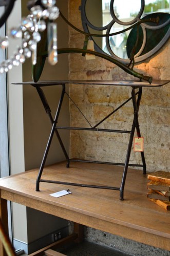 FRENCH TOLIX METAL FOLDING TABLE