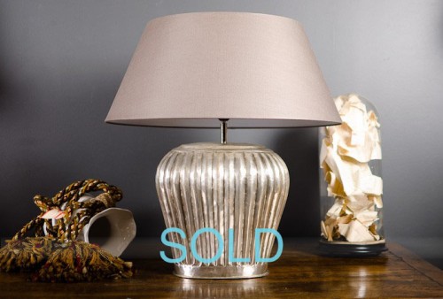 'CASTLE' CIRCULAR RIBBED ZINC LAMP