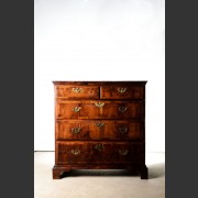 ENGLISH 18th C. YEW & WALNUT CHEST ON BRACKET FEET