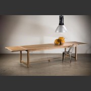 'PROVENCE' FRENCH LIMED OAK DOUBLE EXTENSION TABLE 