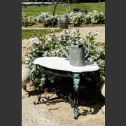 EUROPEAN FOLIATE DECORATED MARBLE TOPPED CENTRE TABLE