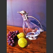 HANDCRAFTED ITALIAN GLASS & PEWTER DECANTER