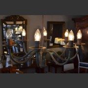 METAL CANDELABRA WITH BRONZED PATINA