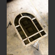 19th CENTURY FRENCH PAINTED WINDOW MIRROR