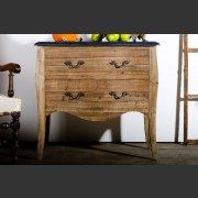 DRIFTWOOD OAK COMMODE WITH SLATE TOP