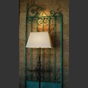 PAIR OF TURQUOISE FORGED METAL GATES