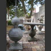 EUROPEAN ZINC BALL OBELISK ON PLINTH