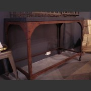 INDUSTRIAL METAL TABLE WITH THICK SLATE TOP