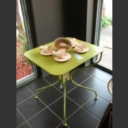 FRENCH PROVINCIAL PAINTED CAF? TABLE