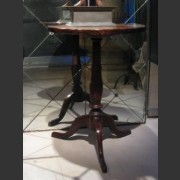 TRIPOD TABLE WITH BURR ELM AND ELM TOP