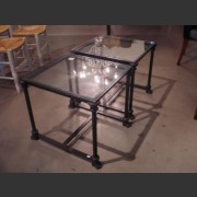 SMALL GLASS TOPPED TABLE