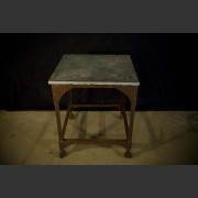 SMALL SQUARE INDUSTRIAL METAL COFFEE TABLE WITH SLATE TOP