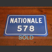 FRENCH ENAMEL ROAD SIGN C. 1920