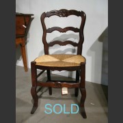 SET OF SIX FRENCH PROVINCIAL OAK LADDERBACK CHAIRS