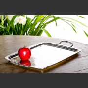 HANDCRAFTED ITALIAN LARGE PEWTER TRAY