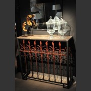 FRENCH FENCE CONVERSION CONSOLE WITH MARBLE TOP