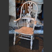 PAIR RUSTIC PAINTED WINDSOR CHAIRS