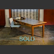 FRENCH PROVINCIAL FRUITWOOD AND OAK TABLE