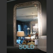 LARGE NAPOLEON III SILVER GILT MIRROR