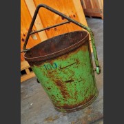 GREEN PAINTED FRENCH INDUSTRIAL BUCKET